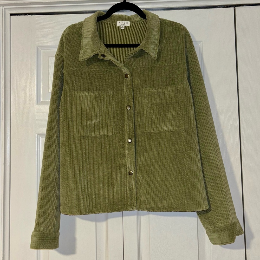 Olive Corduroy Button Down Shirt